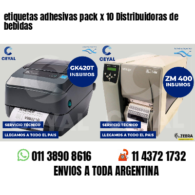 etiquetas adhesivas pack x 10 Distribuidoras de bebidas