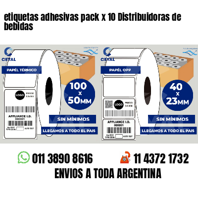 etiquetas adhesivas pack x 10 Distribuidoras de bebidas