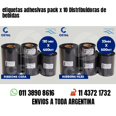 etiquetas adhesivas pack x 10 Distribuidoras de bebidas