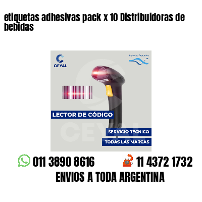 etiquetas adhesivas pack x 10 Distribuidoras de bebidas