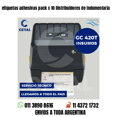 etiquetas adhesivas pack x 10 Distribuidores de indumentaria