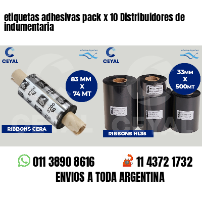 etiquetas adhesivas pack x 10 Distribuidores de indumentaria