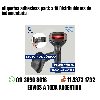 etiquetas adhesivas pack x 10 Distribuidores de indumentaria