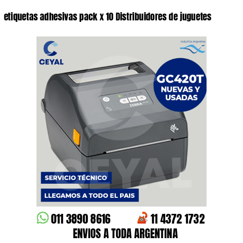 etiquetas adhesivas pack x 10 Distribuidores de juguetes