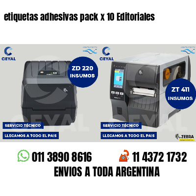 etiquetas adhesivas pack x 10 Editoriales