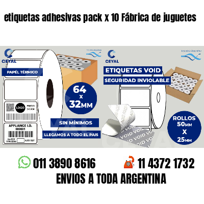 etiquetas adhesivas pack x 10 Fábrica de juguetes