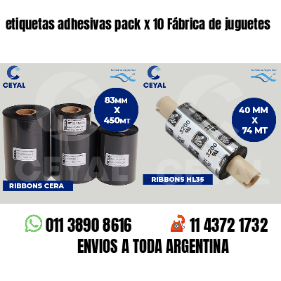 etiquetas adhesivas pack x 10 Fábrica de juguetes
