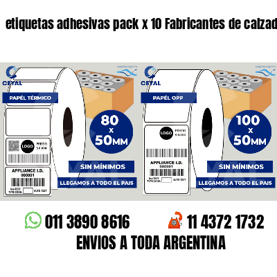 etiquetas adhesivas pack x 10 Fabricantes de calzado