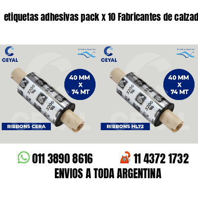etiquetas adhesivas pack x 10 Fabricantes de calzado