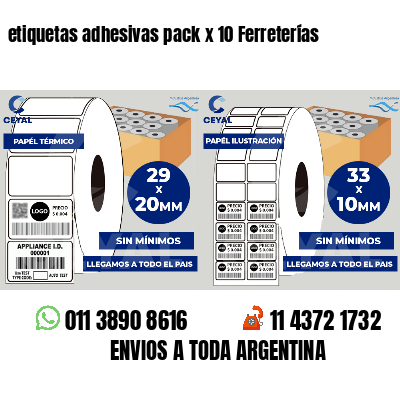 etiquetas adhesivas pack x 10 Ferreterías