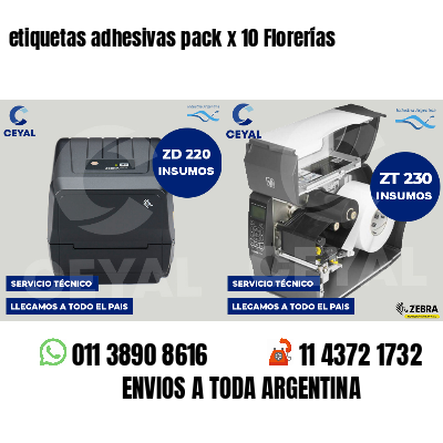etiquetas adhesivas pack x 10 Florerías