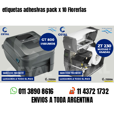 etiquetas adhesivas pack x 10 Florerías