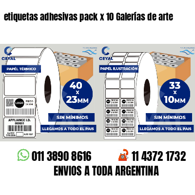 etiquetas adhesivas pack x 10 Galerías de arte
