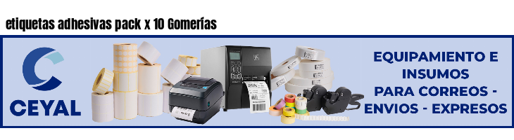 etiquetas adhesivas pack x 10 Gomerías