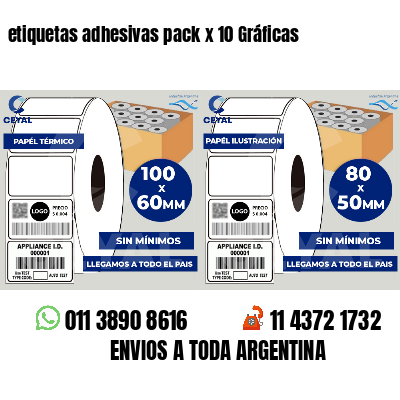 etiquetas adhesivas pack x 10 Gráficas