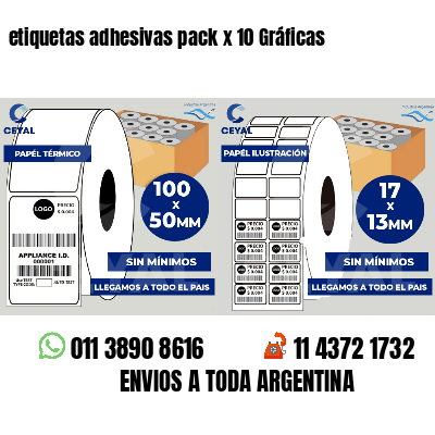 etiquetas adhesivas pack x 10 Gráficas