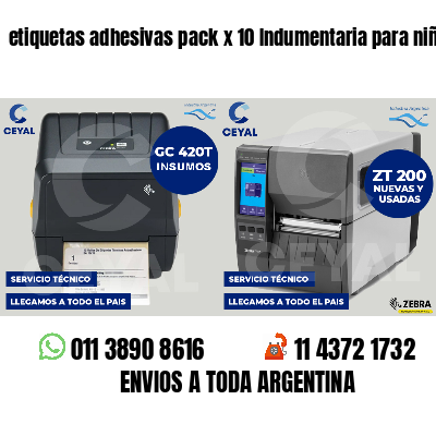 etiquetas adhesivas pack x 10 Indumentaria para niños