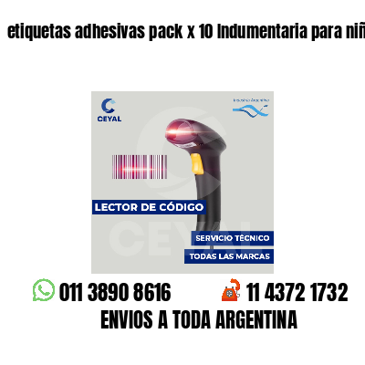 etiquetas adhesivas pack x 10 Indumentaria para niños