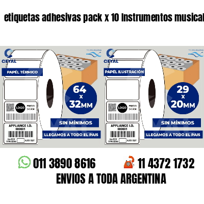 etiquetas adhesivas pack x 10 Instrumentos musicales