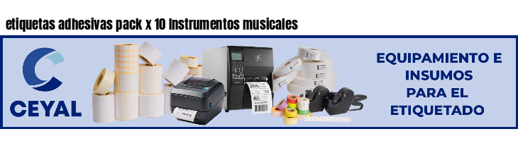 etiquetas adhesivas pack x 10 Instrumentos musicales