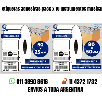 etiquetas adhesivas pack x 10 Instrumentos musicales