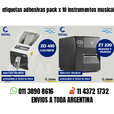 etiquetas adhesivas pack x 10 Instrumentos musicales