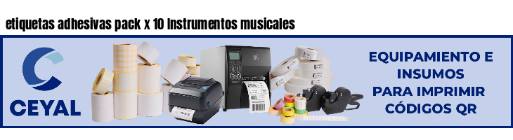 etiquetas adhesivas pack x 10 Instrumentos musicales