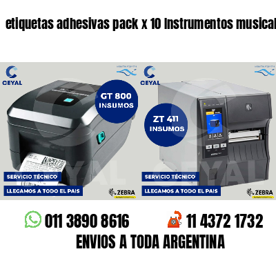 etiquetas adhesivas pack x 10 Instrumentos musicales