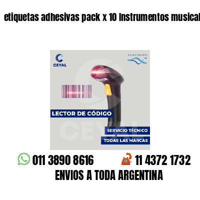 etiquetas adhesivas pack x 10 Instrumentos musicales