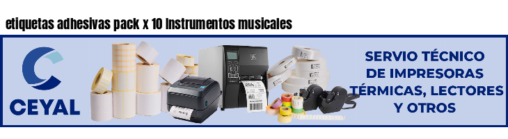 etiquetas adhesivas pack x 10 Instrumentos musicales