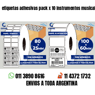 etiquetas adhesivas pack x 10 Instrumentos musicales