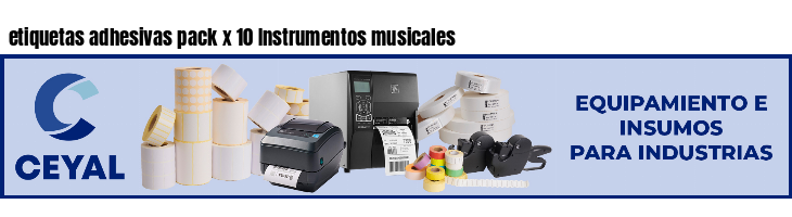 etiquetas adhesivas pack x 10 Instrumentos musicales