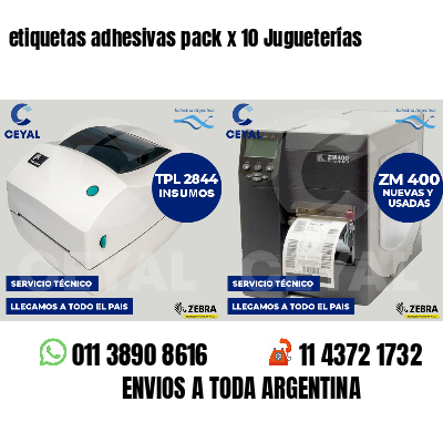 etiquetas adhesivas pack x 10 Jugueterías