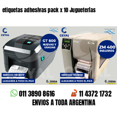 etiquetas adhesivas pack x 10 Jugueterías