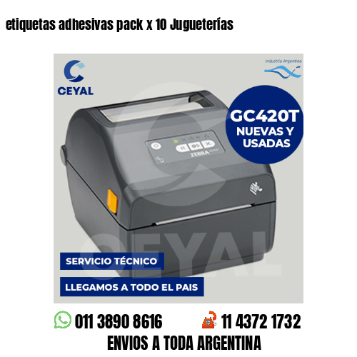 etiquetas adhesivas pack x 10 Jugueterías