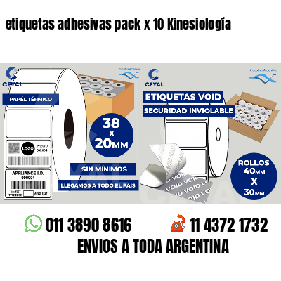 etiquetas adhesivas pack x 10 Kinesiología