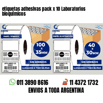 etiquetas adhesivas pack x 10 Laboratorios bioquímicos