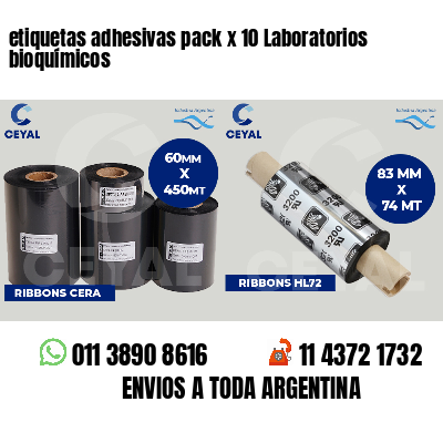 etiquetas adhesivas pack x 10 Laboratorios bioquímicos