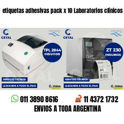 etiquetas adhesivas pack x 10 Laboratorios clínicos