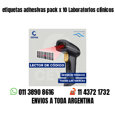 etiquetas adhesivas pack x 10 Laboratorios clínicos
