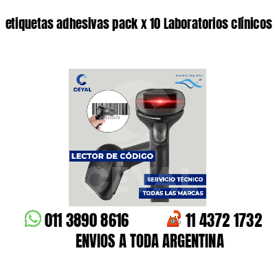 etiquetas adhesivas pack x 10 Laboratorios clínicos