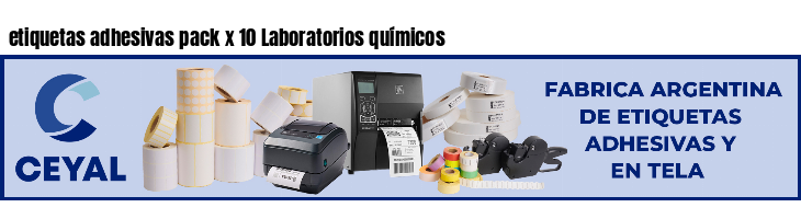 etiquetas adhesivas pack x 10 Laboratorios químicos