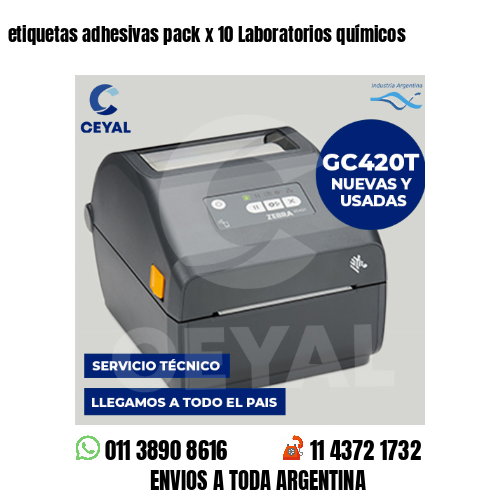 etiquetas adhesivas pack x 10 Laboratorios químicos