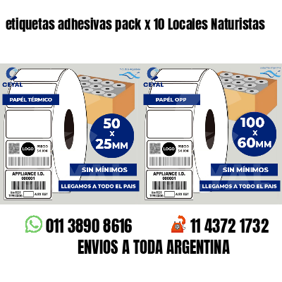 etiquetas adhesivas pack x 10 Locales Naturistas