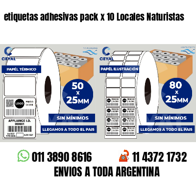 etiquetas adhesivas pack x 10 Locales Naturistas