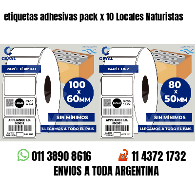 etiquetas adhesivas pack x 10 Locales Naturistas