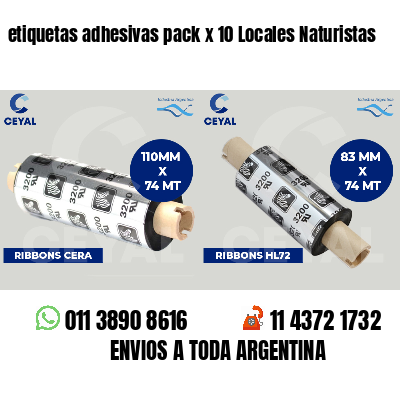 etiquetas adhesivas pack x 10 Locales Naturistas