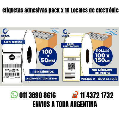 etiquetas adhesivas pack x 10 Locales de electrónica