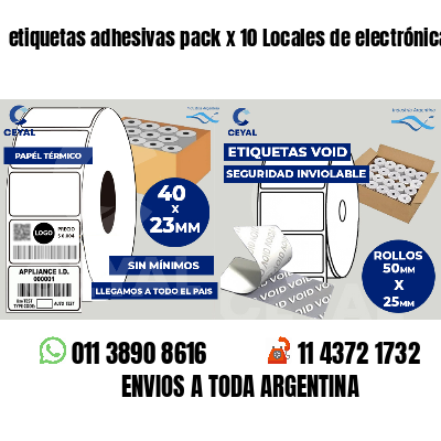 etiquetas adhesivas pack x 10 Locales de electrónica