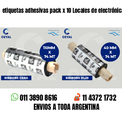 etiquetas adhesivas pack x 10 Locales de electrónica